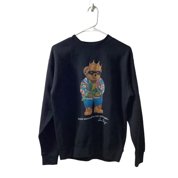 TDL Biggie Smalls Bear by The Dirt Label- Unisex Fleece Lined Sweater - Picture 2 of 5